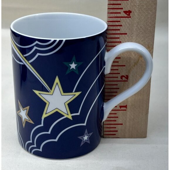 3 Fitz and Floyd Blue Stardust Moon Stars Porcelain Mugs - Picture 8 of 9